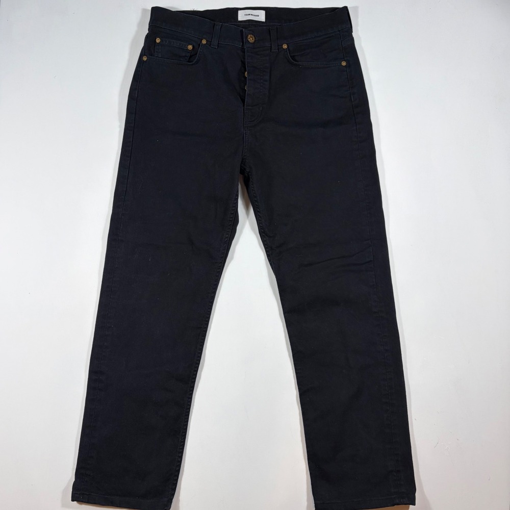 Tom Wood Sting Jeans Mens 32x27 (Actual) Straight Leg Button Fly Black 20413566